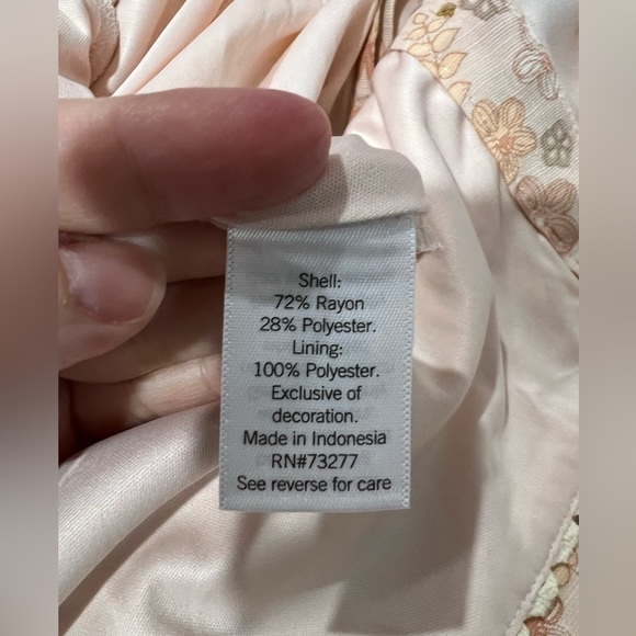 LC Lauren Conrad tan peach flower floral dress petite XL PXL - Picture 11 of 12